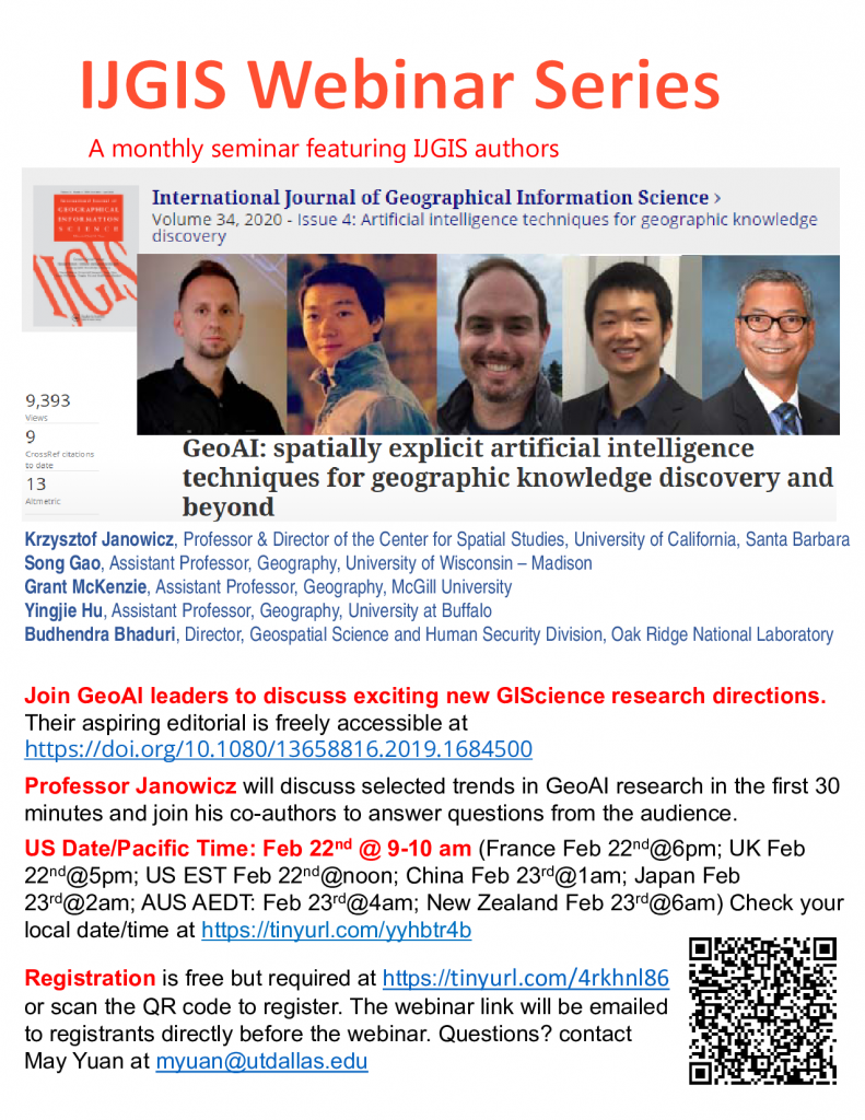 IJGIS GeoAI Editorial Webinar – Platial Analysis Lab